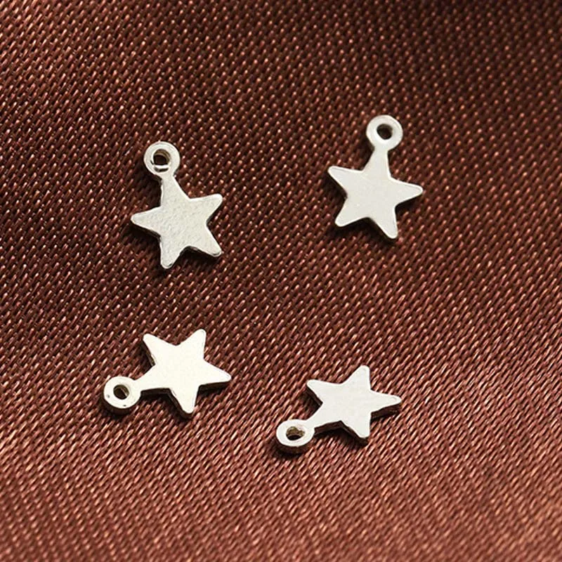 Настоящий чистый твердый 925 пробы Серебряный кулон с пентаграммой и звездой