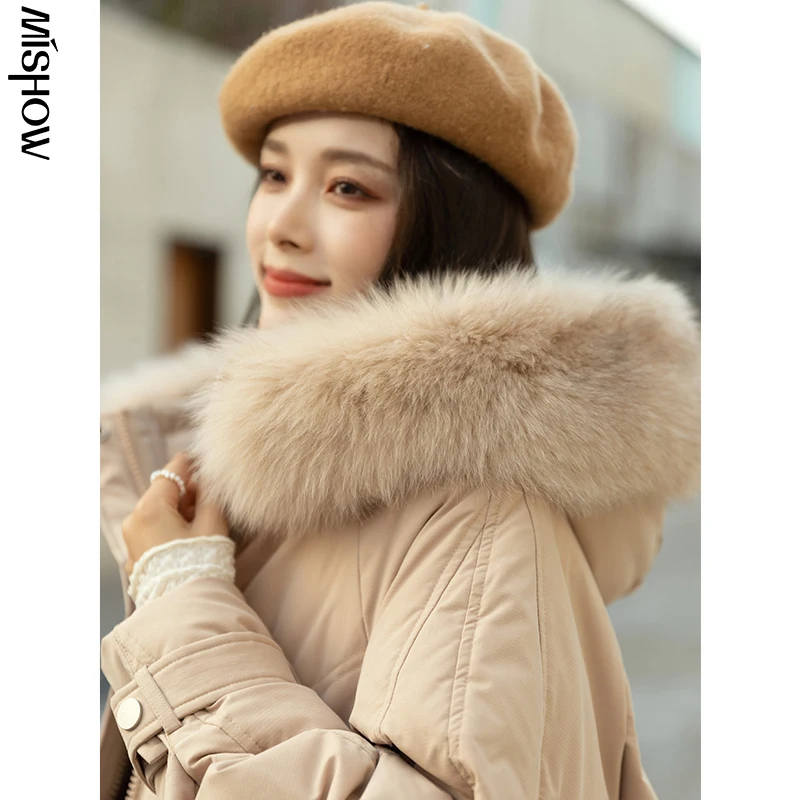 

MISHOW 2021 Winter Down Coats For Women Elegant Large Fur Collar Outdoor Fashion Streetwear Outwear Overcoats Female MXA44Y0027