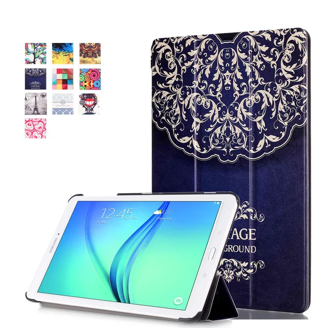 Flower 3 в 1 деловой чехол-подставка из искусственной кожи для samsung Tab E 9,6 T560 T561 SM-T560 SM-T561 планшета+ стилус+ пленка для экрана - Цвет: Flower