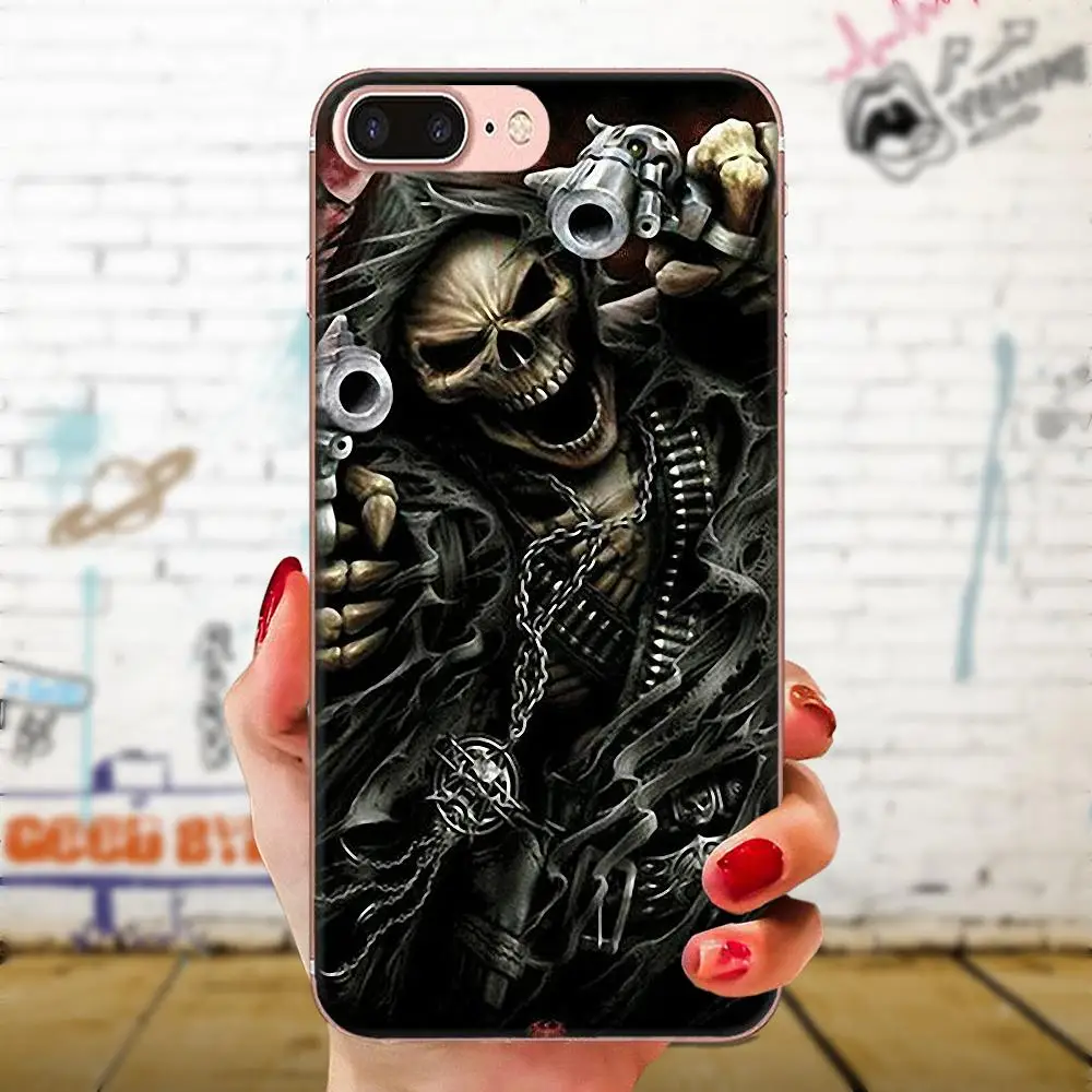 For Apple iPhone 11 Pro X XS Max XR 4 4S 5 5C 5S SE 6 6S 7 8 Plus New High Quality Luxury Phone Case Horror Skull | Мобильные
