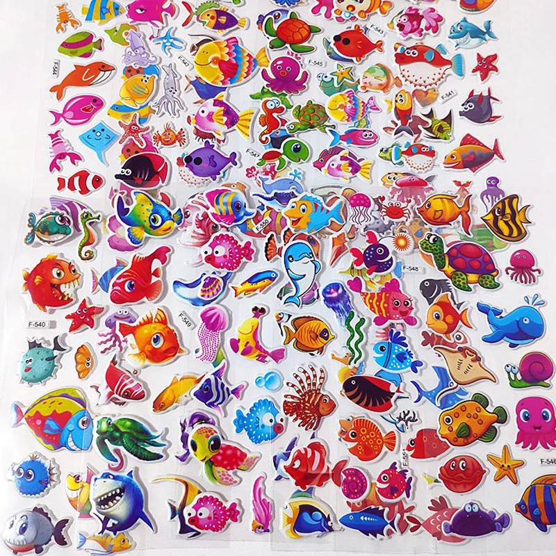 10 листов/набор детские наклейки Морская жизнь на телефон ноутбук мотоцикл