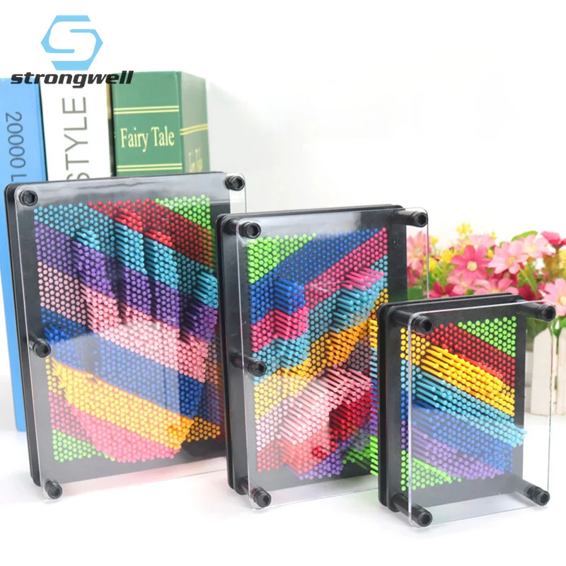 

Strongwell Rainbow Colors 3D Variety Needle Painting Plastic Handprint Creative Children's Toys Hand Mold Office Decoration Gift