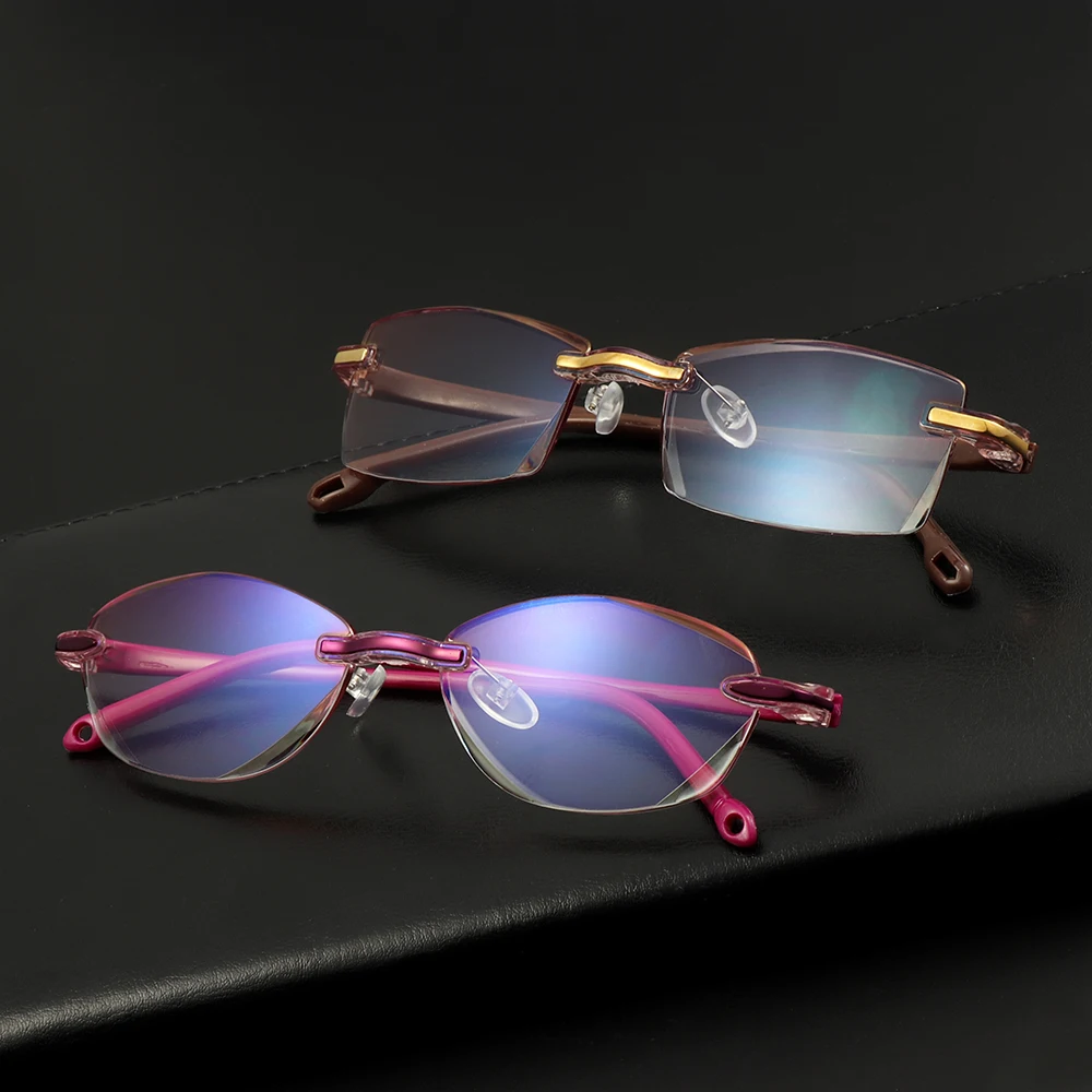 Очки для чтения без оправы с защитой от голубого света и прозрачными