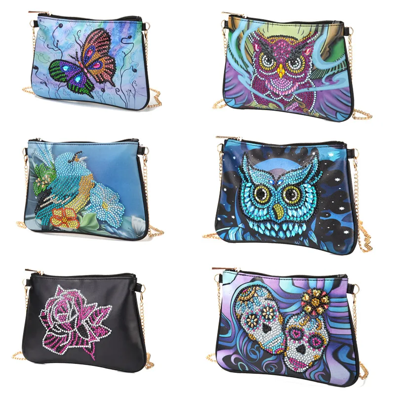 

Сумка на плечо с алмазной живописью 5D для женщин, сумочка, кошельки, бумажник Стразы «сделай сам», вышивка крестиком особой формы