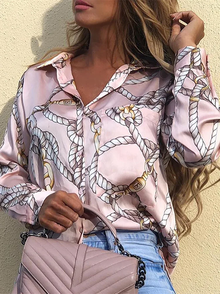 Женская Осенняя элегантная Базовая Блузка женская Стильная Повседневная блузка