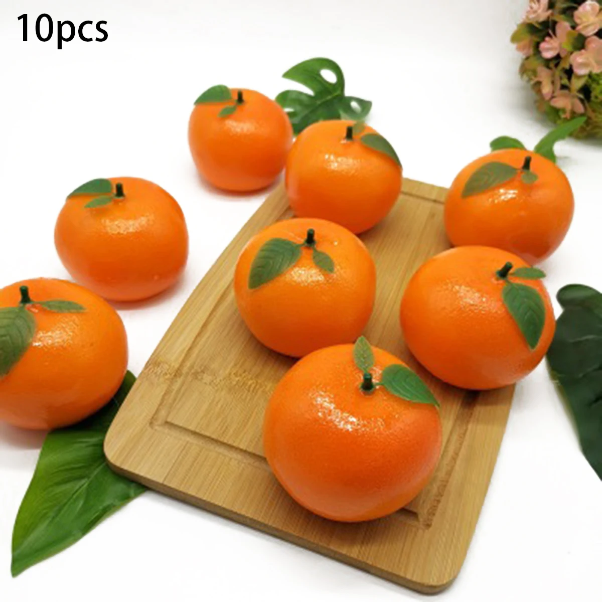 

10pcs Artificial Orange Simulation Fake Fruit Home Decor Decoration Tangerine