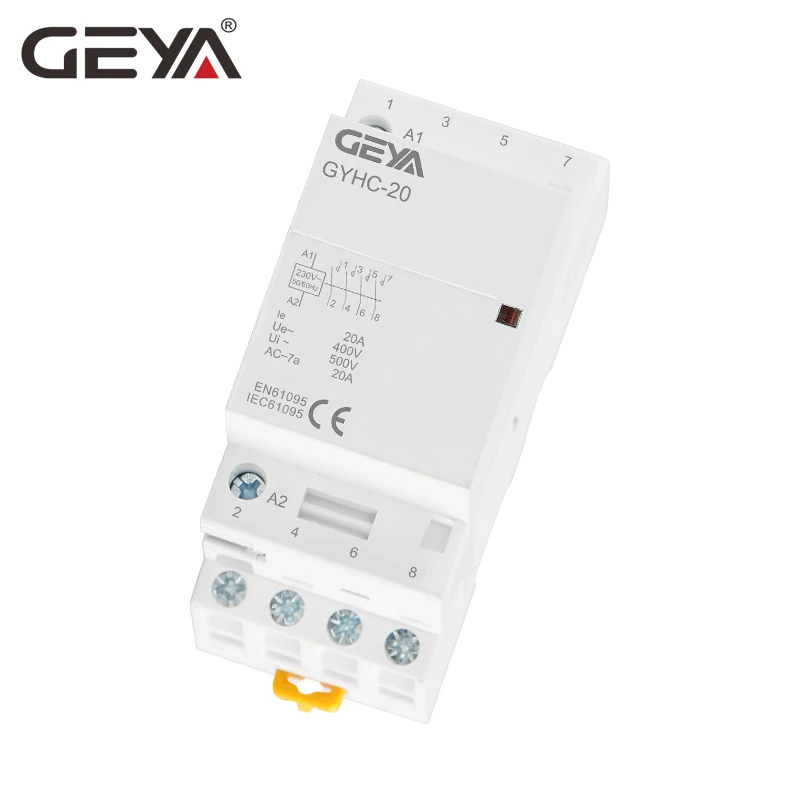 Модульный контактор переменного тока GEYA 4P 16A 20A 25A 4NO или 2 no2nchousehold тип DIN-рейки