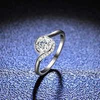 moissanite ring 925 sterling silver 1 ct round fashion engagement wedding bands jewelry