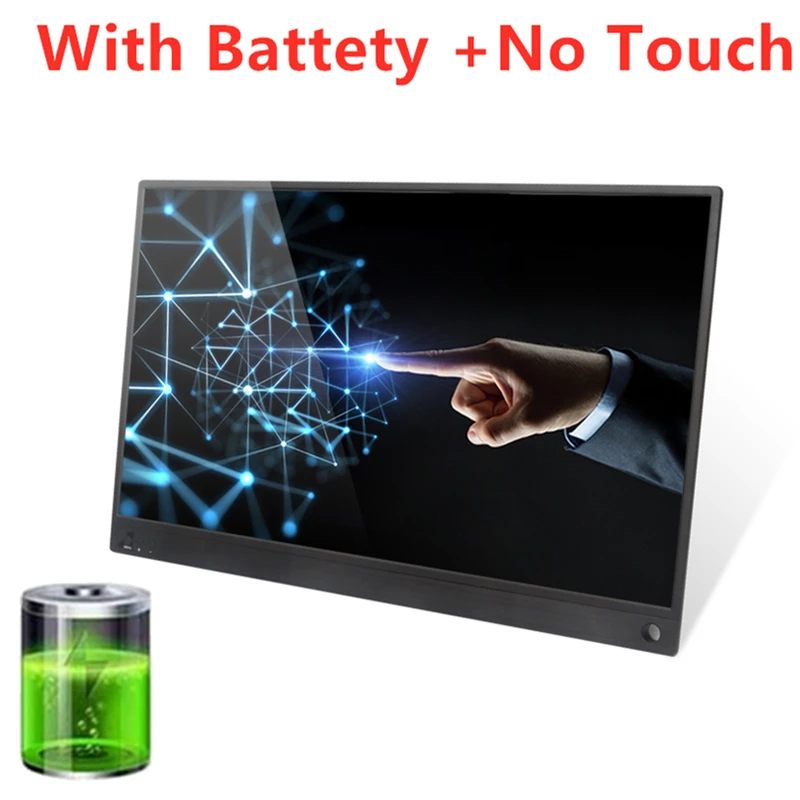 3 Battety No Touch 15,6 дюймовый сенсорный ЖК-монитор Портативный Ультратонкий игровой монитор 1080P ips HD usb type C дисплей для ноутбука телефона xbox переключатель PS4 - Цвет: 3 Battety No Touch