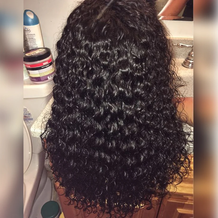 Maxglam 250 плотность кружева закрытие парик бразильский глубокая волна человеческих