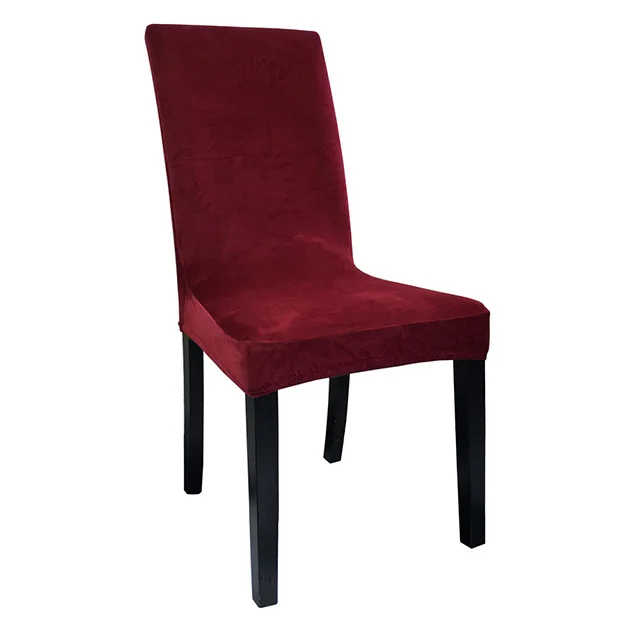 Red wine Airldianer чехлы на стулья Бархатные эластичные Чехлы для столовой однотонные плюшевые чехлы на стулья из спандекса протектор для дома столовой - Цвет: Red wine