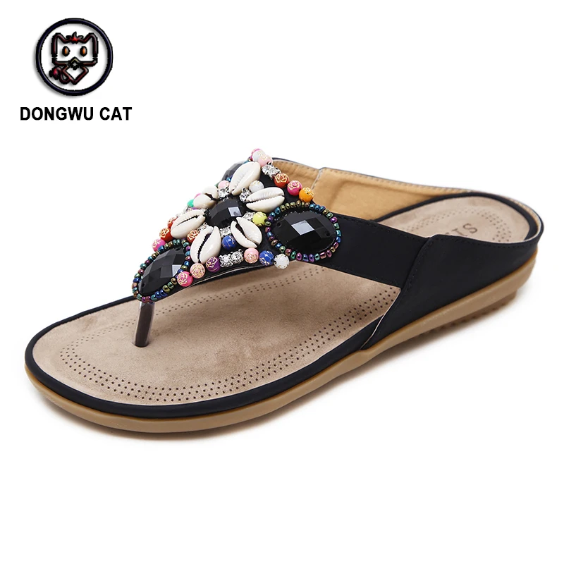 

Summer Shoes Women Sandals Summer Beach Peep-toe Low Cross Strap Flip Flops Sandals Rome Casual Ladies Shoes