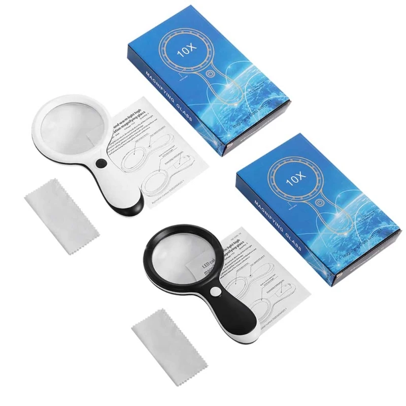 

10X Reading Magnifier Handheld Large Magnifying Glass for Book Newspapers Reading,Inspection, Coins, Jewelry, Exploring