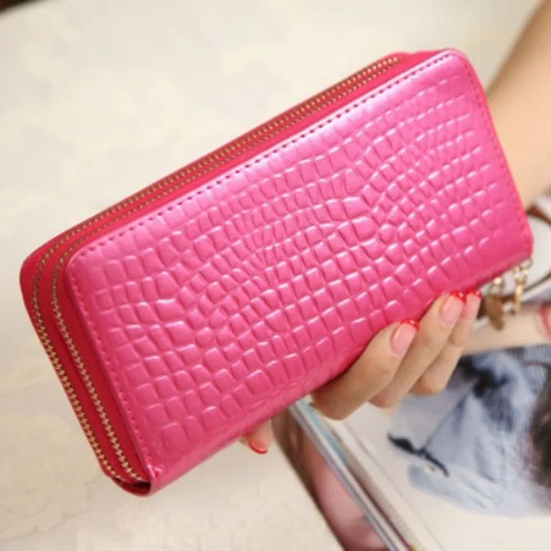 Bokinslon Большой Вместительный Длинный кошелек с двойной молнией Женский из