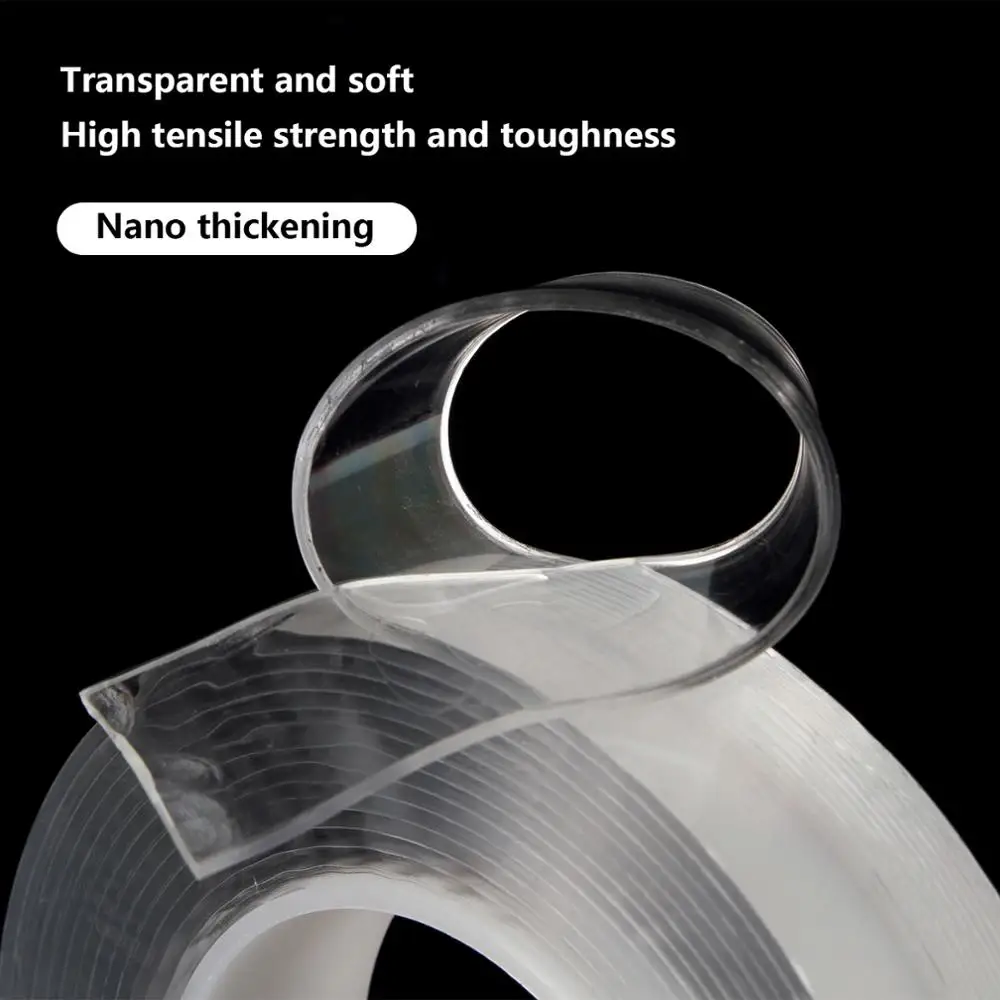 Многоразовая Двусторонняя Волшебная нано лента 1/2/3 м клейкая без следов