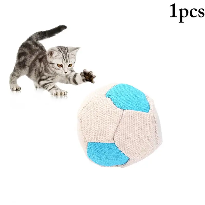 

Cat Toy Interactive Cotton Canvas Kitten Toy Cat Rolling Ball Pet Supplies Play Chewing Rattle Scratch Training Toys for Cats