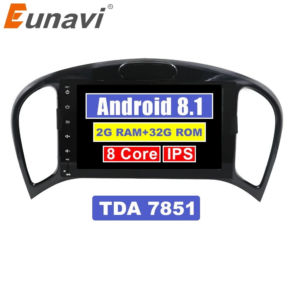 Eunavi 8 ''двойной 2 Din Восьмиядерный Android 1 автомобильный ПК Радио Стерео GPS