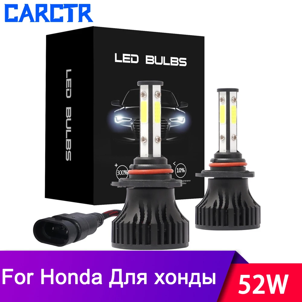 Лампы для автомобильных фар H4 светодиодные лампы H7 H11 H9 6500K 52 Вт COB лм Honda Civic/CRV Jazz