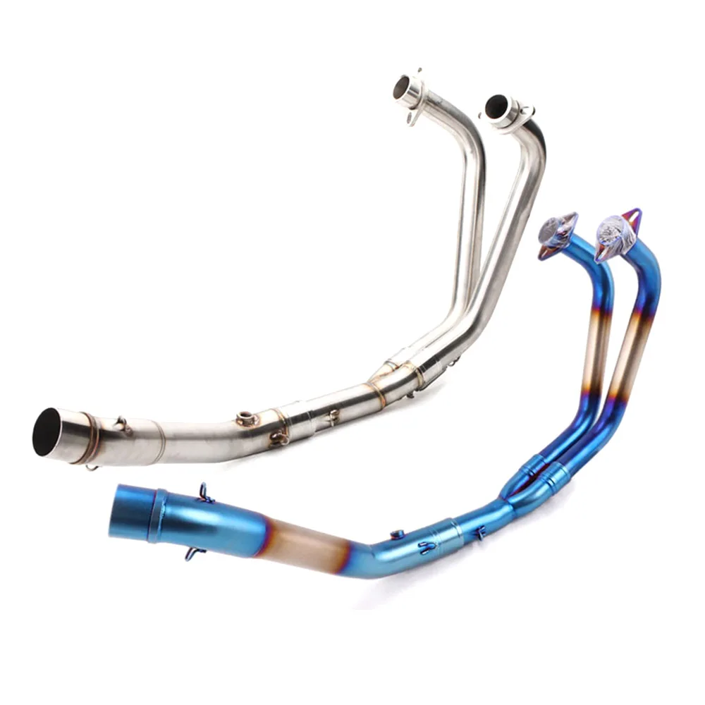 For Yamaha YZF-R3 R25 MT03 2016-2019 Stainless Steel Colorful Blue Plated Exhaust Pipe Front Section |