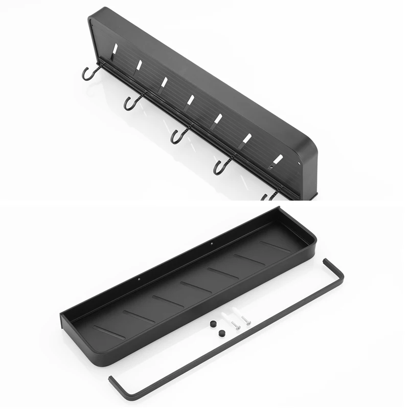 Полки для ванной комнаты черная алюминиевая настенная угловая полка Полка