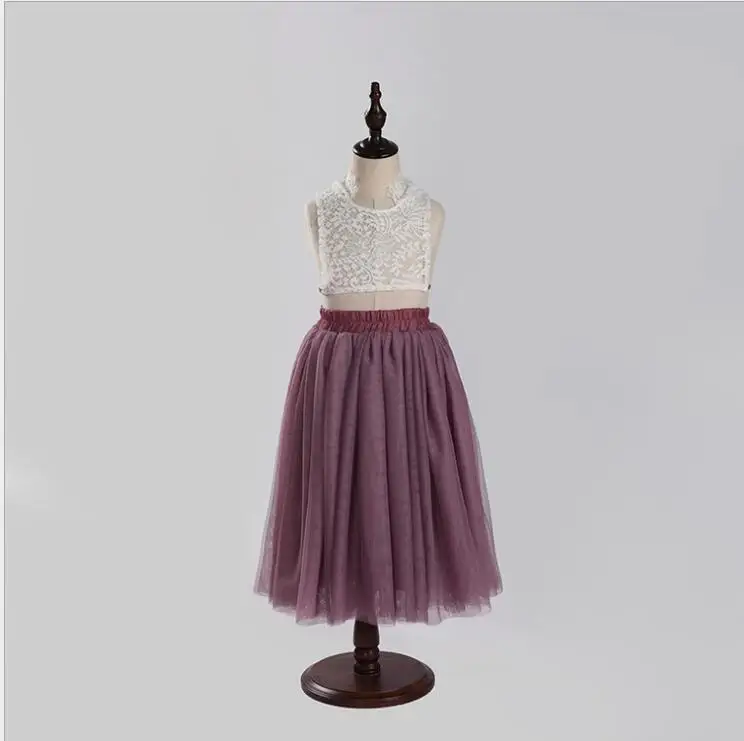 6 шт./партия кружевной топ + сетчатая юбка|Комплекты одежды для девочек| |