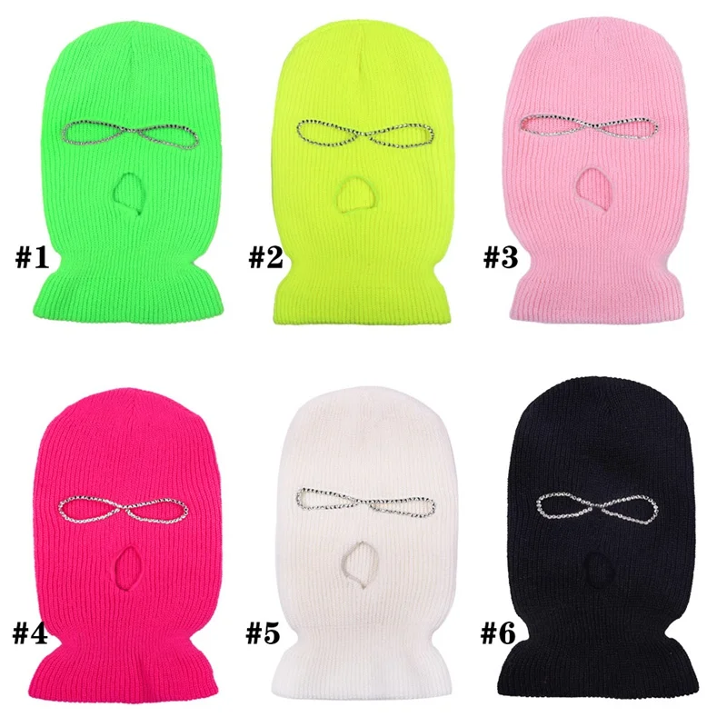 Маска-Балаклава WZCX стразы на все лицо шапка для унисекс лыжная маска теплые