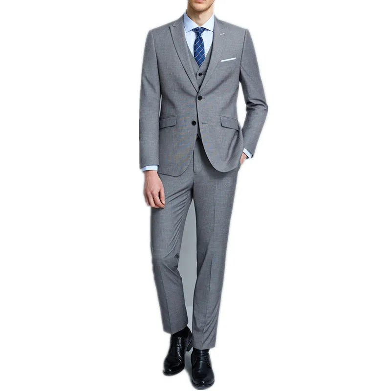 

Custom Made Three Pieces Mens Slim Wedding Tuxedos Tailor Made Party Suits Autumn Mens Prom Dress (Jacket+Pants+Vest)