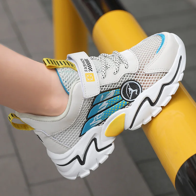 

Children's Daddy Shoes Autumn Fly Woven Breathable Big Kids Casual Running Shoes Thick-Soled Increased Boys Sports Shoes