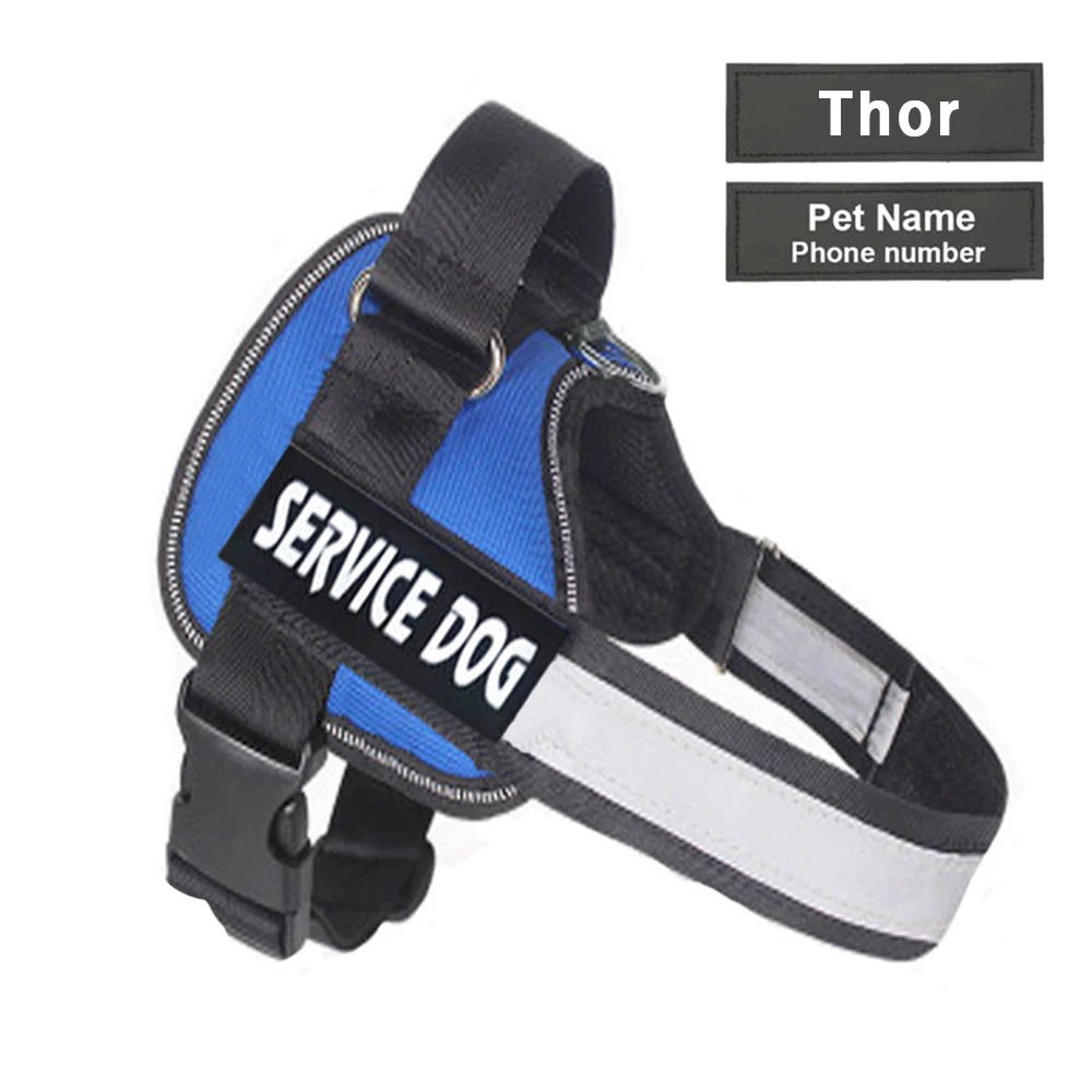 

Adjustable Nylon Dog Harness Reflective Personalized Pet Harness For Small Middle Large Dog With ID Customize Patch Dog Supplies