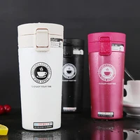 380ml double wall vacuum insulated tumbler wide mouth tea cup with lid portable creative 304 stainless steel travel coffee mug