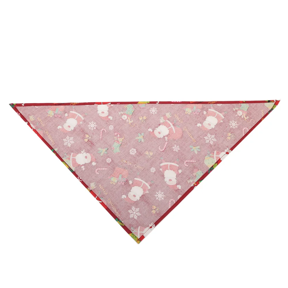 

Christmas Pet Dog Bandanas Triangular Bibs Scarves for Dogs Double Reversible Kerchief Scarf Dog Accessories 45*45*65cm