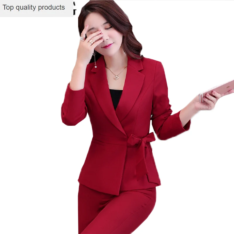 Новинка весна осень 2020 женские костюмы красные блейзеры рабочая одежда деловые
