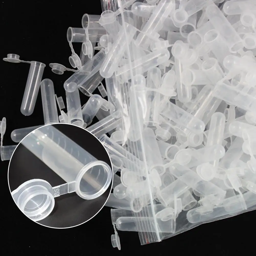 

50pcs/set 5ml Plastic Sample Bottle Small Bottle Test Storage Bottles Mini Tube Containers White A2M8