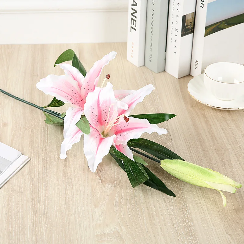 Искусственные цветы из шелка искусственная лилия филиал 78 см в длину для