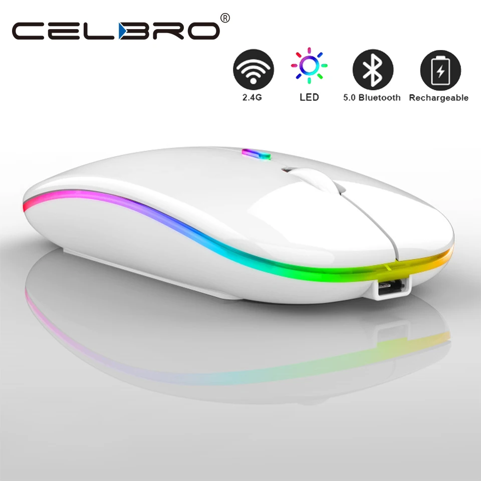 Беспроводная мышь бесшумная компьютерная 1600 DPI эргономичная USB для ПК