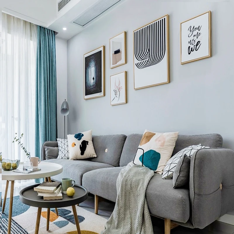 Скандинавский абстрактный алфавит черные и белые фигурки настенное искусство