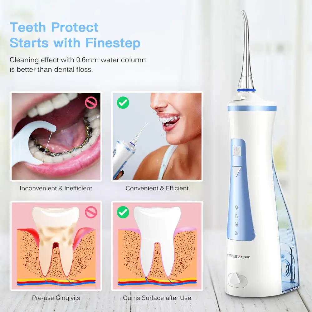 FINESTEP ирригатор полости рта USB Flosser перезаряжаемая переносная зубная вода