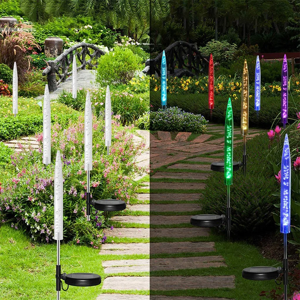 2 шт. RGB светодиодный светильник на солнечной батарее с изменяющимся цветом