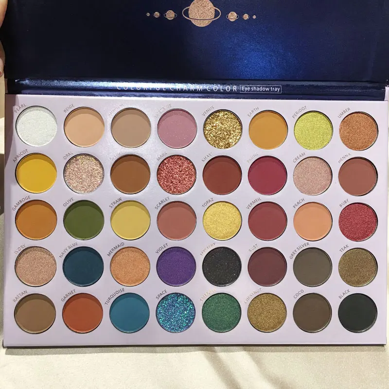 40 цветов Красота глазурованная разворота планеты тени для век Палитра Макияж