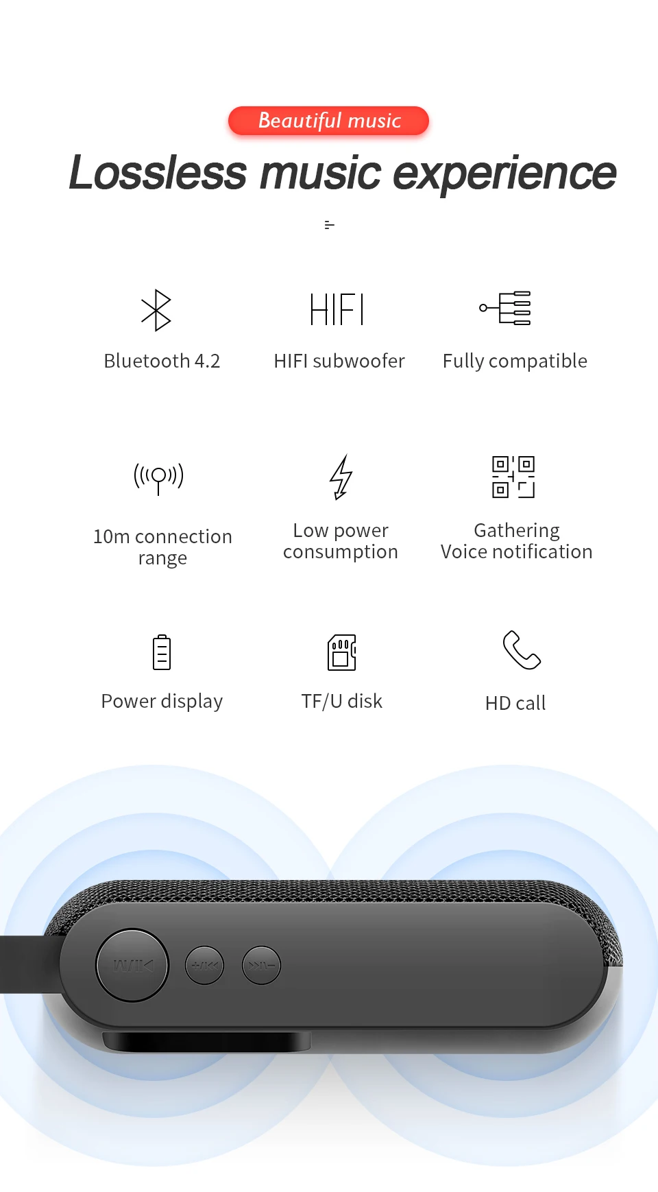 SANLEPUS HIFI Портативный беспроводной Bluetooth динамик стерео Саундбар TF fm-радио музыкальный сабвуфер Колонка динамик s для компьютера телефона