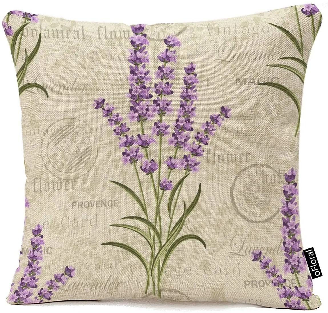 

Фиолетовая декоративная подушка-чехол с цветочным узором и лавандой, винтажная красочная декоративная квадратная подушка с ароматом Прова...