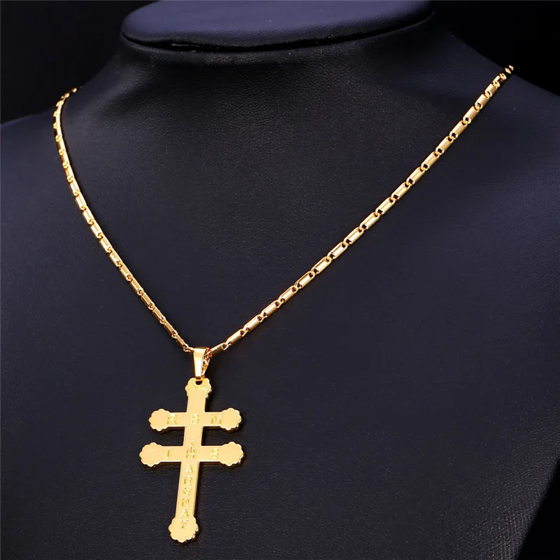 Collare European Lorraine Cross Necklace Women /Men Jewelry Gold/Silver Color Bible Necklaces &amp Pendants Wholesale P117 | Украшения и