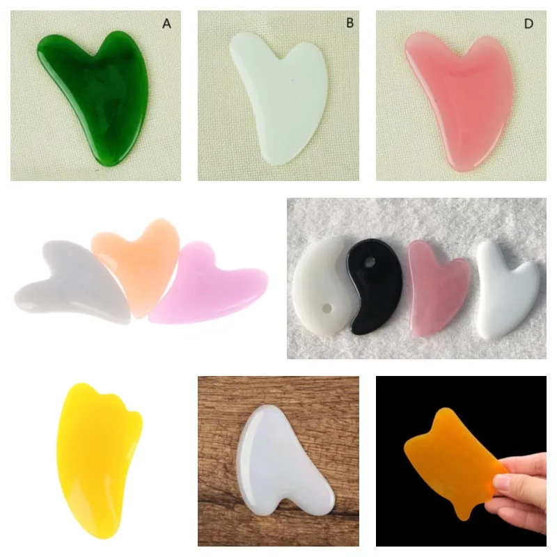 

1 шт Heart Форма спа массаж пчелиный воск гуаша соскальзывание массажа скребок массажер для лица с напылением из иглоукалывание доска гуаша Ма...