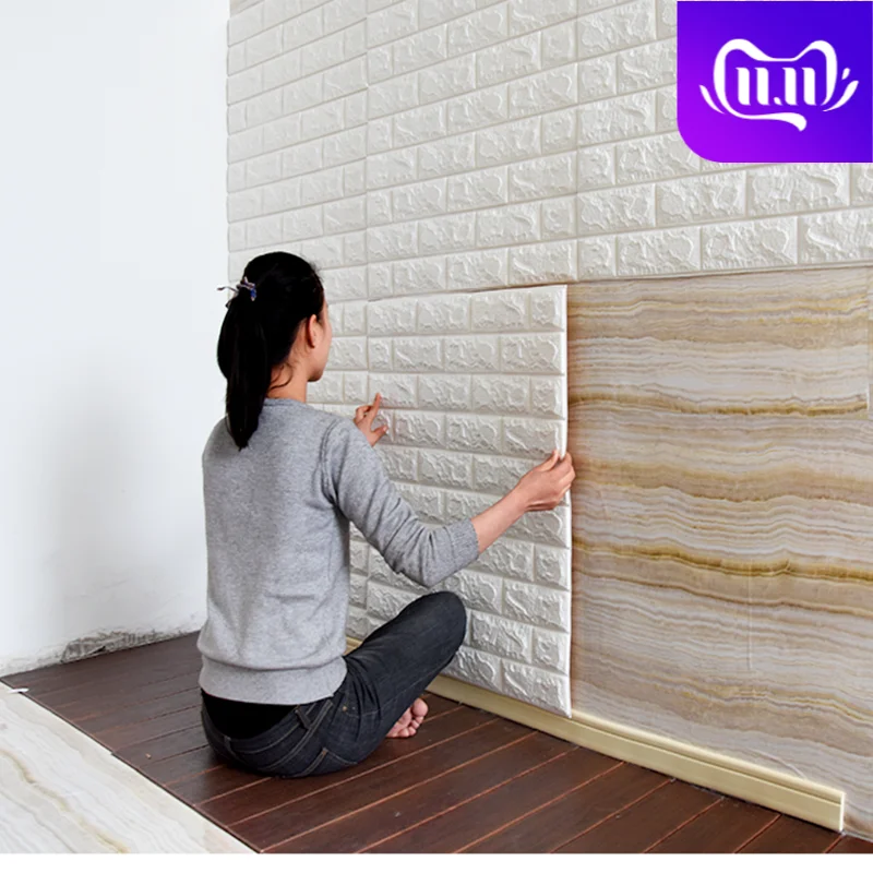 

3D Solid Wall Stickers Living Room Wall Soft Bag Wallpaper Self-adhesive Decorative Wallpaper Waterproof Foam Tile Stickers