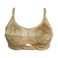 golden satin pattern vintage full cup womenlady bullet bra retro sexy cone bra for female lingerie underwear br2019