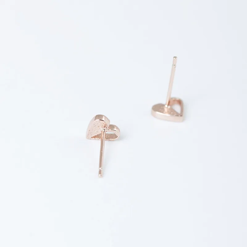

Genuine Fashion 925 Sterling Silver Sweet Cute Dazzling CZ Heart Stud Earrings For Women Girls Kids Lady Jewelry