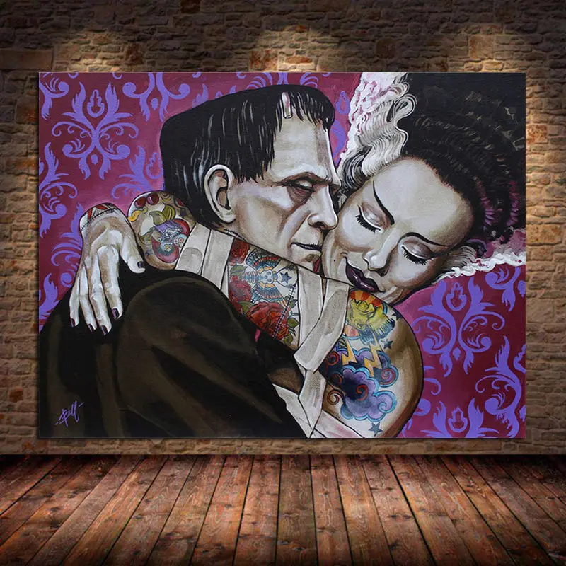 

Famous Painting Undying Love Poster Canvas Painting Poster and Prints Tattoo Woman Wall Art Pictures for Living Room Unframed