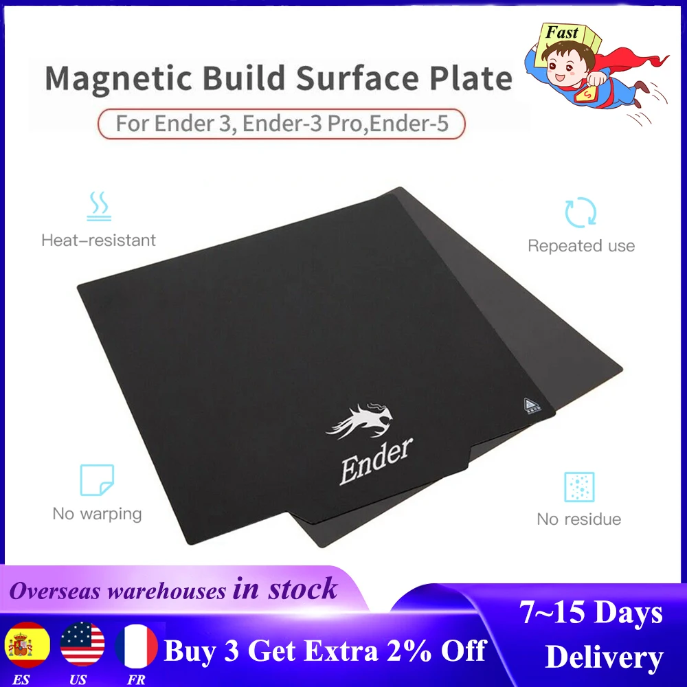 

3D Printer Platform Film Flexible Magnetic Surface Plate Pads Ender-3 Heated Bed Parts Carbon Crystal Silicon Glass Heated Bed