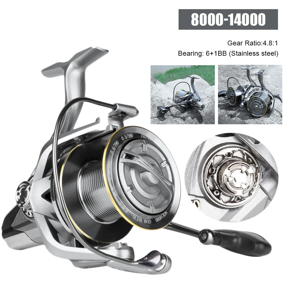 

Spinning Fishing Reel NGK8000-12000 Saltwater Fishing Reel Metal Spool 15KG/30lb Drag Power Long Distant Surfcasting Trolling