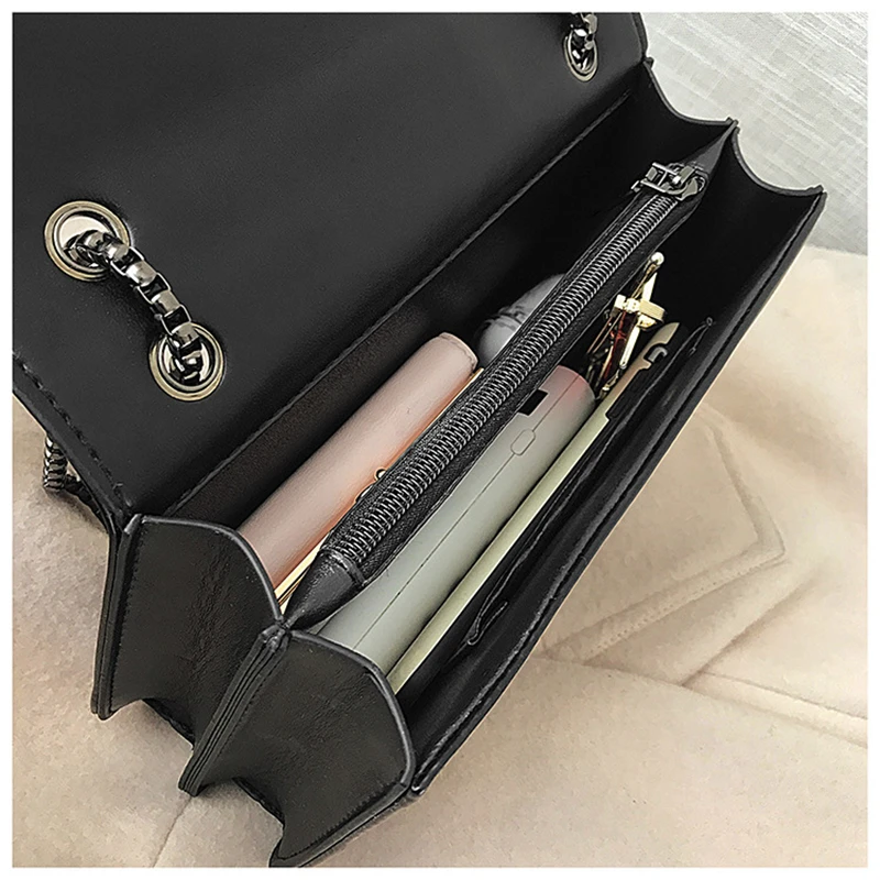 Women's Bags 2020 Studded Chain Small Shoulder Bag Luxury Handbag Well-known Brand Designer Premium Messenger Black | Багаж и сумки